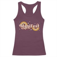 Manifest Racerback Tank Top Retro Groovy Rainbow Law Of Attraction