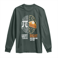 Funny Pi Day Long Sleeve Shirt Left Vs Right Brain 3,14 Pie Math Lover