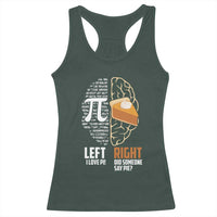 Funny Pi Day Racerback Tank Top Left Vs Right Brain 3,14 Pie Math Lover