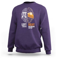Funny Pi Day Sweatshirt Left Vs Right Brain 3,14 Pie Math Lover