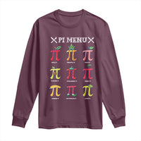 Funny Pi Day Long Sleeve Shirt Pi Menu Fruits Pie Math Lover
