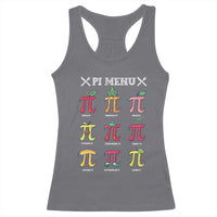 Funny Pi Day Racerback Tank Top Pi Menu Fruits Pie Math Lover