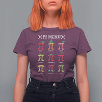 Funny Pi Day T Shirt For Women Pi Menu Fruits Pie Math Lover