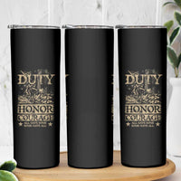 Veteran Skinny Tumbler Duty Honor Courage Patriotic American Flag