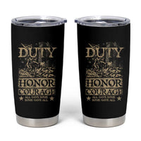 Veteran Tumbler Cup Duty Honor Courage Patriotic American Flag
