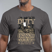 Veteran T Shirt Duty Honor Courage Patriotic American Flag - Wonder Print Shop