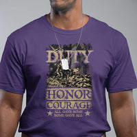 Veteran T Shirt Duty Honor Courage Patriotic American Flag - Wonder Print Shop