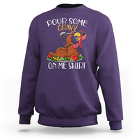Thanksgiving Sweatshirt Pour Some Gravy On Me Happy Turkey Day - Wonder Print Shop