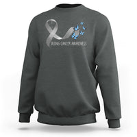 Pretty White Ribbon Butterfly Lung Cancer Awareness Sweatshirt - Wonder Print Shop