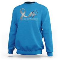Pretty White Ribbon Butterfly Lung Cancer Awareness Sweatshirt - Wonder Print Shop