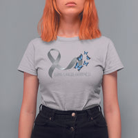 Pretty White Ribbon Butterfly Lung Cancer Awareness T Shirt For Women - Wonder Print Shop