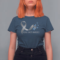 Pretty White Ribbon Butterfly Lung Cancer Awareness T Shirt For Women - Wonder Print Shop