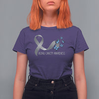 Pretty White Ribbon Butterfly Lung Cancer Awareness T Shirt For Women - Wonder Print Shop