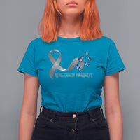 Pretty White Ribbon Butterfly Lung Cancer Awareness T Shirt For Women - Wonder Print Shop