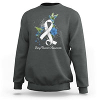 Pretty White Ribbon Bird Lung Cancer Awareness Sweatshirt - Wonder Print Shop