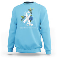 Pretty White Ribbon Bird Lung Cancer Awareness Sweatshirt - Wonder Print Shop