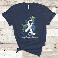 Pretty White Ribbon Bird Lung Cancer Awareness T Shirt - Wonder Print Shop