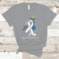 Pretty White Ribbon Bird Lung Cancer Awareness T Shirt - Wonder Print Shop
