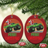Merry Christmas Santa Monster Truck Dabbing Christmas Ornament - Wonder Print Shop