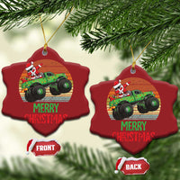 Merry Christmas Santa Monster Truck Dabbing Christmas Ornament - Wonder Print Shop