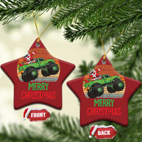 Merry Christmas Santa Monster Truck Dabbing Christmas Ornament - Wonder Print Shop