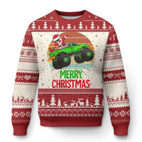 Merry Christmas Santa Monster Truck Dabbing Ugly Christmas Sweater - Wonder Print Shop