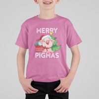 Merry Pigmas Pig Santa Christmas Light Farmer T Shirt For Kid - Wonder Print Shop