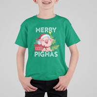 Merry Pigmas Pig Santa Christmas Light Farmer T Shirt For Kid - Wonder Print Shop
