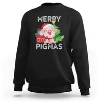 Merry Pigmas Pig Santa Christmas Light Farmer Sweatshirt - Wonder Print Shop
