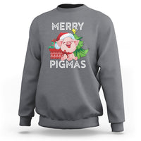 Merry Pigmas Pig Santa Christmas Light Farmer Sweatshirt - Wonder Print Shop