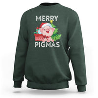 Merry Pigmas Pig Santa Christmas Light Farmer Sweatshirt - Wonder Print Shop