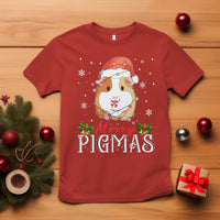 Christmas T Shirt Merry Pigmas Cute Guinea Pig Santa Hat - Wonder Print Shop