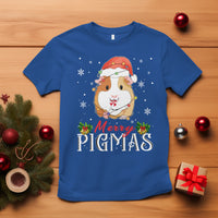 Christmas T Shirt Merry Pigmas Cute Guinea Pig Santa Hat - Wonder Print Shop