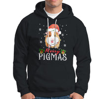 Christmas Hoodie Merry Pigmas Cute Guinea Pig Santa Hat - Wonder Print Shop