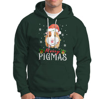Christmas Hoodie Merry Pigmas Cute Guinea Pig Santa Hat - Wonder Print Shop