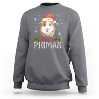 Christmas Sweatshirt Merry Pigmas Cute Guinea Pig Santa Hat - Wonder Print Shop
