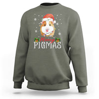 Christmas Sweatshirt Merry Pigmas Cute Guinea Pig Santa Hat - Wonder Print Shop