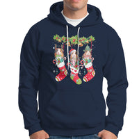 Christmas Hoodie Guinea Pig In Xmas Socks Cute Santa Hat - Wonder Print Shop
