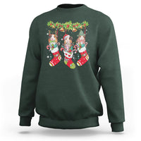 Christmas Sweatshirt Guinea Pig In Xmas Socks Cute Santa Hat - Wonder Print Shop