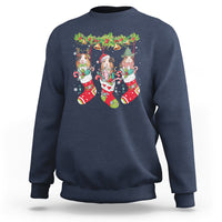 Christmas Sweatshirt Guinea Pig In Xmas Socks Cute Santa Hat - Wonder Print Shop