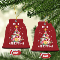 Xmas In Hawaii Christmas Ornament Mele Kalikimaka Hawaiian Christmas Tree Tropical Flower - Wonder Print Shop