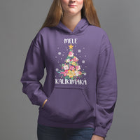 Mele Kalikimaka Hawaiian Christmas Tree Tropical Flower Hoodie - Wonder Print Shop