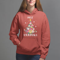 Mele Kalikimaka Hawaiian Christmas Tree Tropical Flower Hoodie - Wonder Print Shop