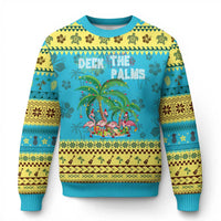 Xmas In Hawaii Ugly Christmas Sweater Deck the Palms Firework Flamingo - Wonder Print Shop