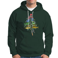 Aquatic Christmas Tree Fisherman Colorful Fish Hoodie - Wonder Print Shop