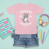 100th Day Of School T Shirt For Kid Funny Cat Everything Is Fine I Survived 100 Days - Wonder Print Shop