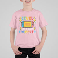 100th Day Of School T Shirt For Kid Level 100 Days Unlocked Video Game Funny Gamer - Wonder Print Shop