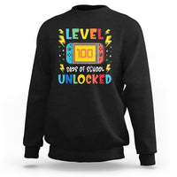 100th Day Of School Sweatshirt Level 100 Days Unlocked Video Game Funny Gamer - Wonder Print Shop