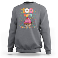 100th Day Of School Sweatshirt 100 Days Sprinkled With Fun Cupcake Donut - Wonder Print Shop