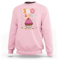 100th Day Of School Sweatshirt 100 Days Sprinkled With Fun Cupcake Donut - Wonder Print Shop